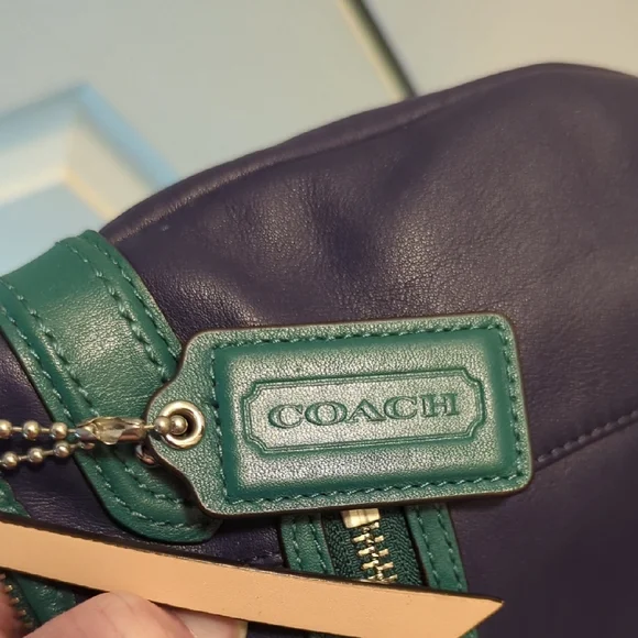 Coach Blue and Green Shoulder leather Bag - Picture 8 of 8